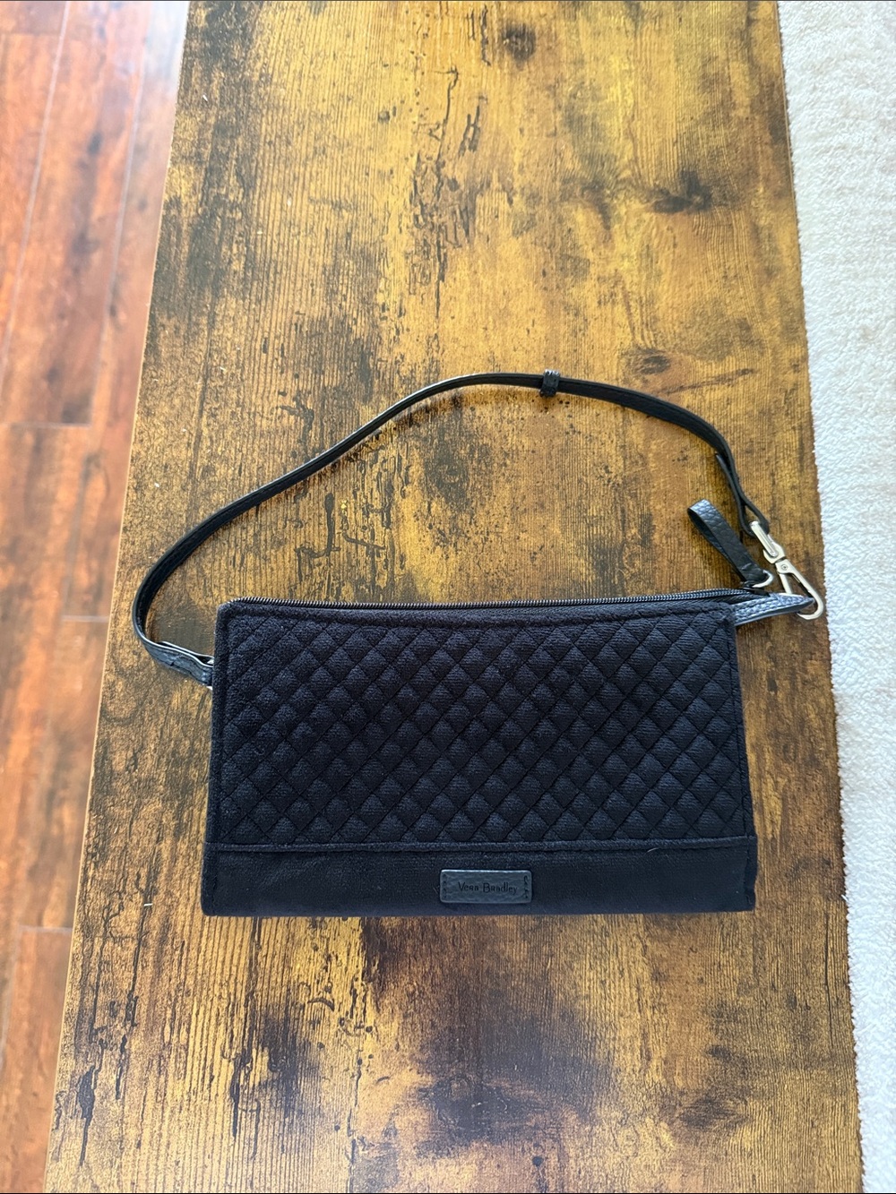 Vera Bradley Black Quilted Wristlet Clutch